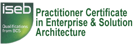 BCS ISEB Enterprise and Solution Architcture Practioner Certificate logo indicates that Doug Rinker holds this certificate